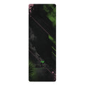 JELPAZN Rubber Yoga Mat, Green & Black Abstract Fitness Mat, Non Slip Exercise Mat for Yoga, Pilates, Stretching, Home Gym and Workout