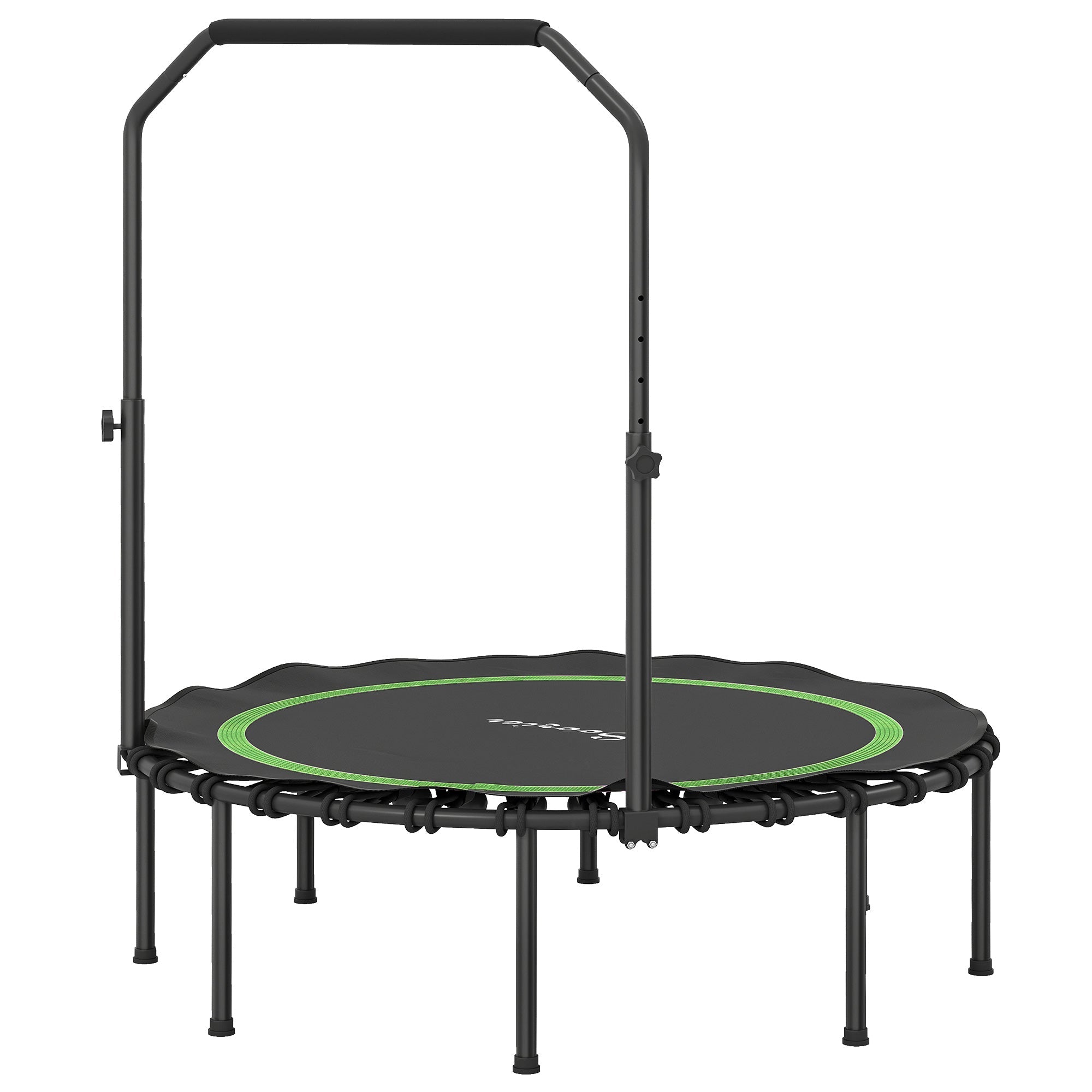 45" Rebounder Trampoline for Adults, Foldable Mini Trampoline with Adjustable Handle Bar for Indoor Outdoor, Green - JELPAZN FITNESS STORE