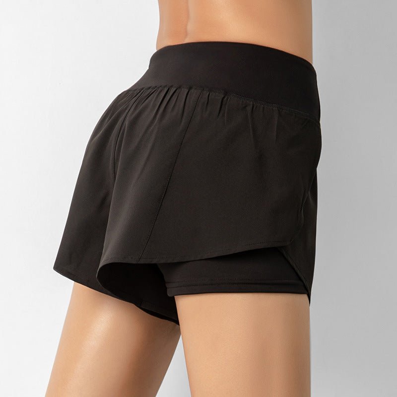 Women’s 2 in 1 Running Shorts with Zipper Pocket | High Waisted Gym Yoga Athletic Shorts - JELPAZN FITNESS STORE