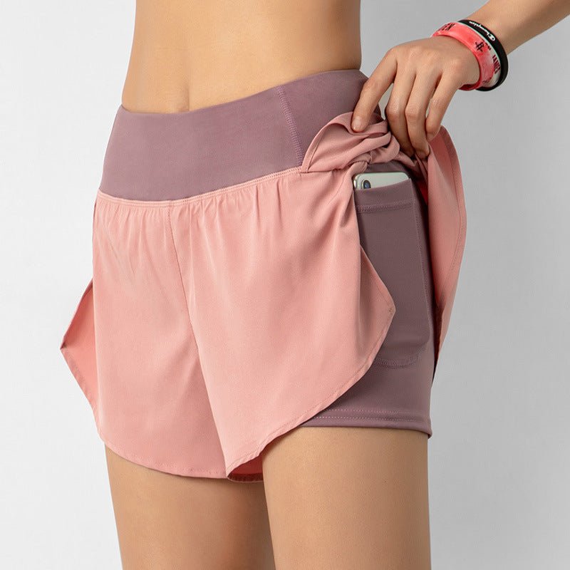 Women’s 2 in 1 Running Shorts with Zipper Pocket | High Waisted Gym Yoga Athletic Shorts - JELPAZN FITNESS STORE