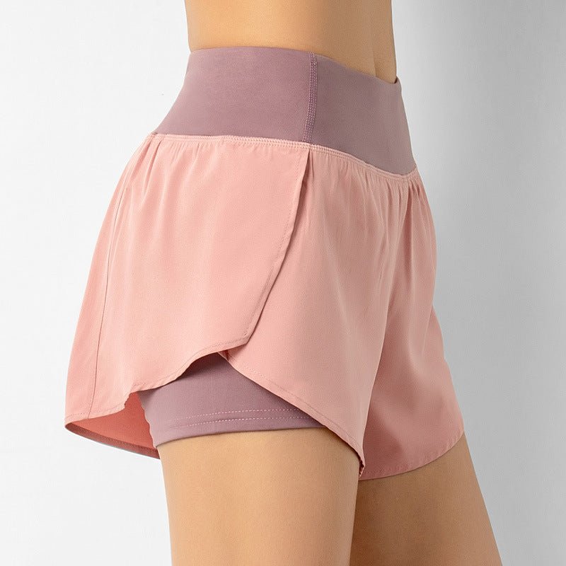Women’s 2 in 1 Running Shorts with Zipper Pocket | High Waisted Gym Yoga Athletic Shorts - JELPAZN FITNESS STORE
